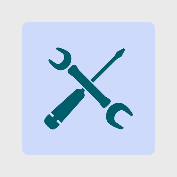 Reparatie Pictogram Service Symbool Extra Singn Platte Ontwerpstijl — Stockvector