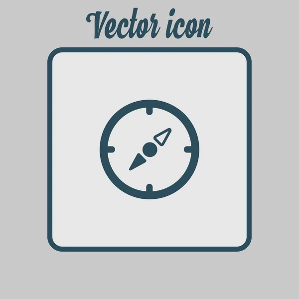 Icono Brújula Vectorial Orientación Localidad Estilo Diseño Plano — Vector de stock