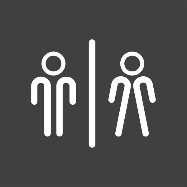 Значок Підпис Чоловічий Жіночий Туалет Плоский Дизайн — стоковий вектор