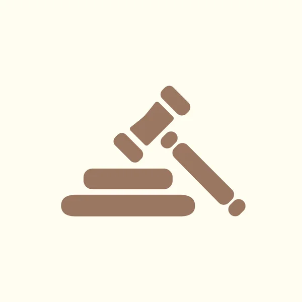 Auction Hammer Pictogram Law Judge Gavel Icon Flat Design Style — Stock Vector