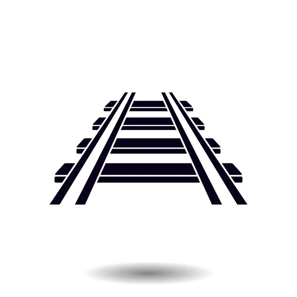 Ícone Estrada Ferro Sinal Comboio Símbolo — Vetor de Stock