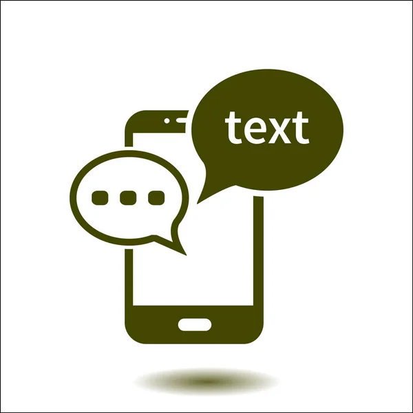 Mobile Chatting Icon Mobile Phone Representing Web Chatting Dialog — Stock Vector