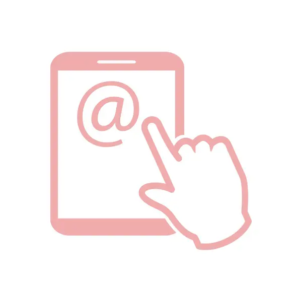 Pantalla Táctil Icono Signo Tableta Mano Símbolo Puntero Correo Pantalla — Vector de stock