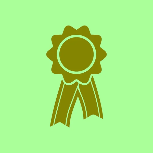 Badge Avec Icône Rubans Rosette Prix Avec Ruban Simbol — Image vectorielle