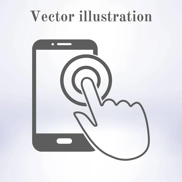 Touchscreen Smartphone Zeichen Symbol Zeiger Symbol Flachen Design Stil Vektor — Stockvektor