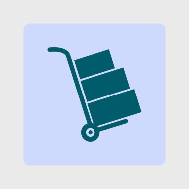 Kutuları simge kamyonla. El kamyon işareti simgesi.