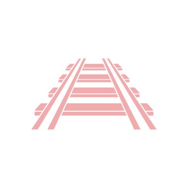 Demiryolu simgesi. İşareti tren. Parça yolu sembolü.  