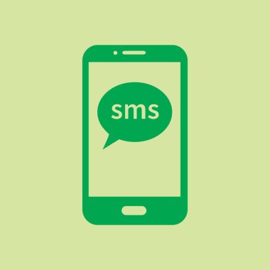 Akıllı telefon e-posta veya sms simgesi. Mobil posta işareti simgesi.