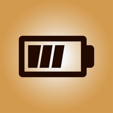 Pil şarj simge vektör. Düz tasarım stili.