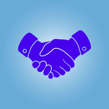 El sıkışma işareti simgesi. Başarılı iş sembolü. Düz tasarım stili.