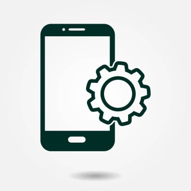 Akıllı telefon hizmetleri simgesi. Mobil kullanıcılar için destek.