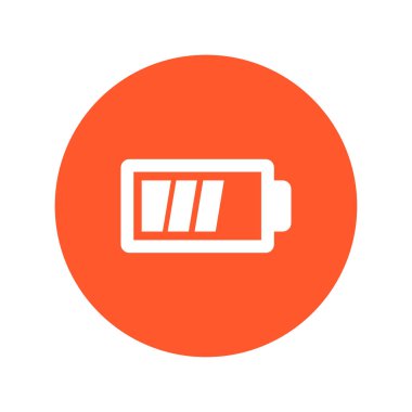 Pil şarj simge vektör. Düz tasarım stili.