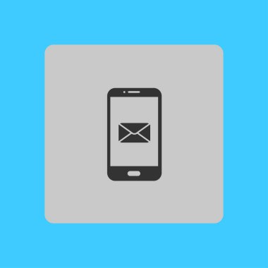 Akıllı telefon e-posta veya sms simgesi. Mobil posta işareti simgesi.