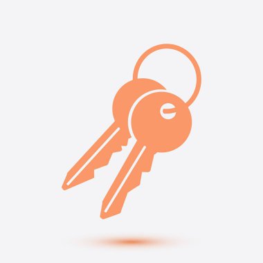 Anahtar simgesi. Kilit simgesi. Güvenlik işareti. Düz tasarım stili.