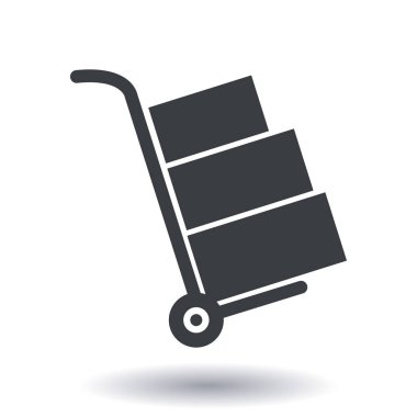 Kutuları simge kamyonla. El kamyon işareti simgesi.