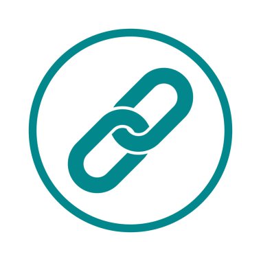 Bağlantı tek simge. Zincir bağlantı simgesi. Kaynağına bağlantı simgesi.