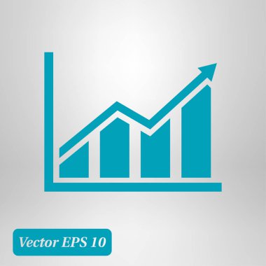Infographic. Grafik simgesini. Büyüyen grafik erkek. Düz tasarım stili.