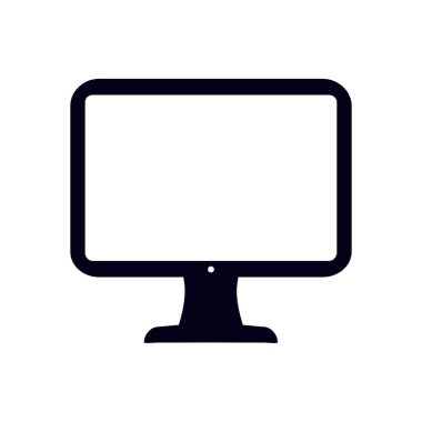 Bilgisayar ekran işareti simgesi. Düz tasarım stili.