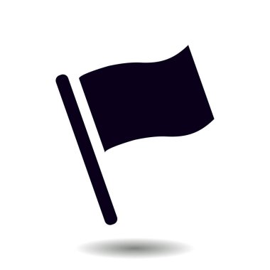 Bayrak simgesi. Yer belirleyici sembol. Düz tasarım biçimi.