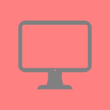 Bilgisayar ekran işareti simgesi. Düz tasarım stili.