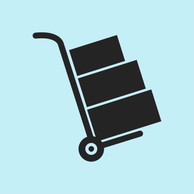 Kutuları simge kamyonla. El kamyon işareti simgesi.