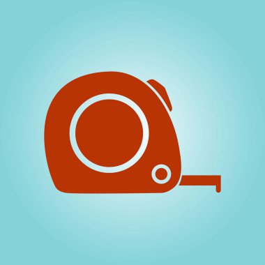  Mezura simgesi. Rulet inşaat sembolü. Boyutları ve ölçüleri. Bir kesim kartı oluşturma.