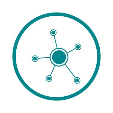 Sosyal ağ tek simge. Küresel teknoloji. İş sosyal bağlantıları ağ.