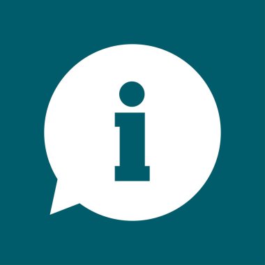 Bilgi: konuşma balonu sembolü. Düz tasarım stili.