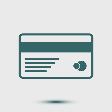 Vektör kredi kartı simgesi. Düz tasarım stili.