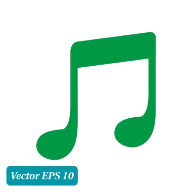 Müzik Not simgesi. Karakter dinleme şarkı. Düz tasarım stili.
