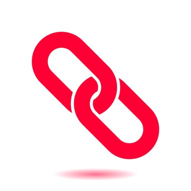 Bağlantı tek simge. Zincir bağlantı simgesi. Kaynağına bağlantı simgesi.