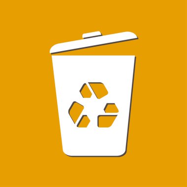 Çöp kutusu simgesini. Sil, Çöp Kutusu'na taşıyın, disk alanı temizleyin. Vektör çizim 