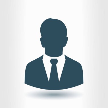 Kullanıcı simgesi bir iş takım elbiseli adam. Düz tasarım stili.