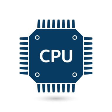 Devre kartı simgesi. Teknoloji düzeni kare simgesi. Düz tasarım stili.