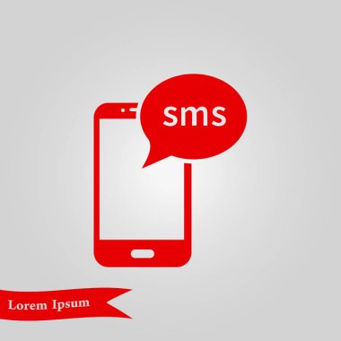 Akıllı telefon e-posta veya sms simgesi. Mobil posta işareti simgesi.