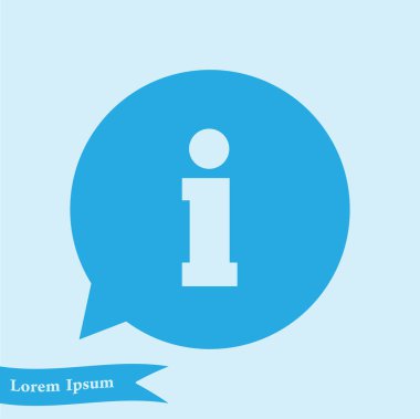 Bilgi: konuşma balonu sembolü. Düz tasarım stili