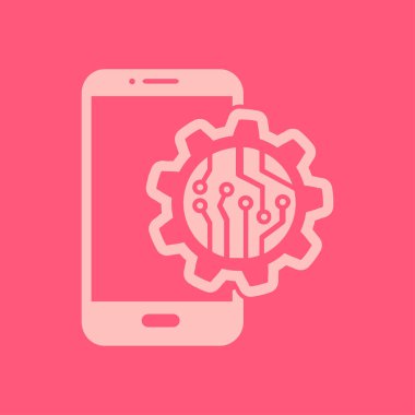 Teknolojik aygıt elektronik devre. Teknoloji düzeni kare simgesi. 