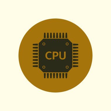 Devre kartı simgesi. Teknoloji düzeni kare simgesi. Düz tasarım stili.