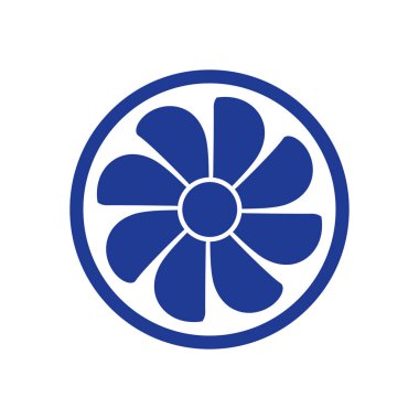 Egzoz fan simge. Vantilatör sembolü. Düz tasarım stili.