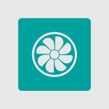 Egzoz fan simge. Vantilatör sembolü. Düz tasarım stili.