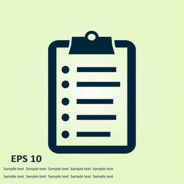 Listesi vektör simgesini denetleyin. Alışveriş listesi simgesi. Düz tasarım stili.