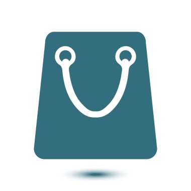 Alışveriş çantası simgesi. Butik alışveriş sembolü. Düz tasarım.