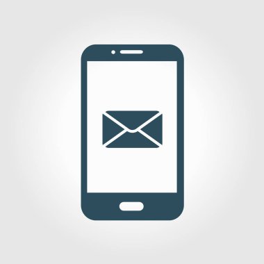 Akıllı telefon e-posta veya sms simgesi. Mobil posta işareti simgesi.