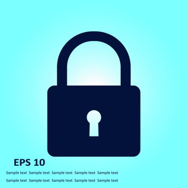 Kilit simgesi. Kullanıcı oturum açma kimlik doğrulama simgesi. Düz tasarım stili. 