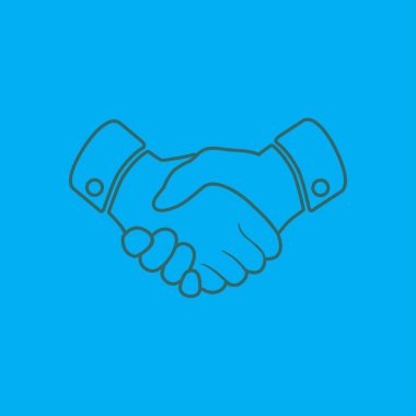 El sıkışma işareti simgesi. Başarılı iş sembolü. Düz tasarım stili.