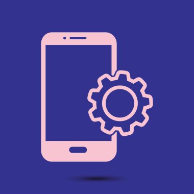 Akıllı telefon hizmetleri simgesi. Mobil kullanıcılar için destek.