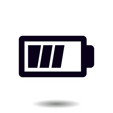 Pil şarj simge vektör. Düz tasarım stili.