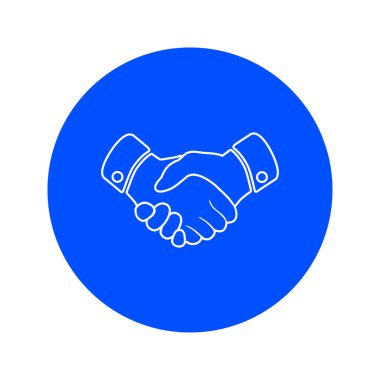 El sıkışma işareti simgesi. Başarılı iş sembolü. Düz tasarım stili.