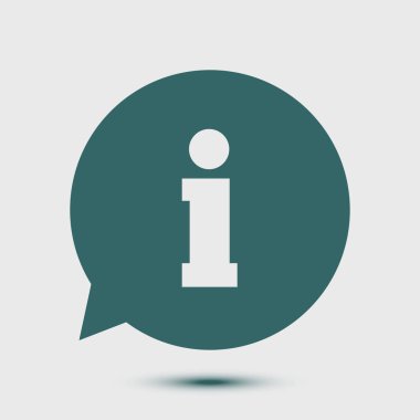 Bilgi: konuşma balonu sembolü. Düz tasarım stili.