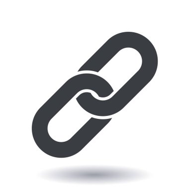 Bağlantı tek simge. Zincir bağlantı simgesi. Kaynağına bağlantı simgesi.